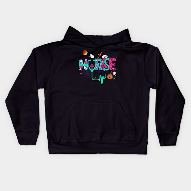 Cute Halloween Nurse Kids Hoodie by Happy Shirt